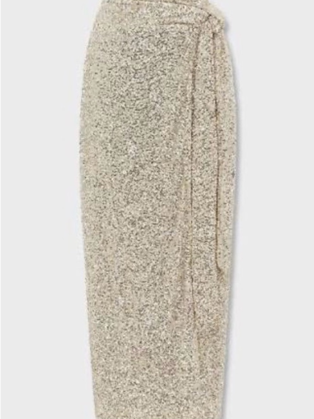 NFD Silver sequin Tie-Waist Midi Skirt